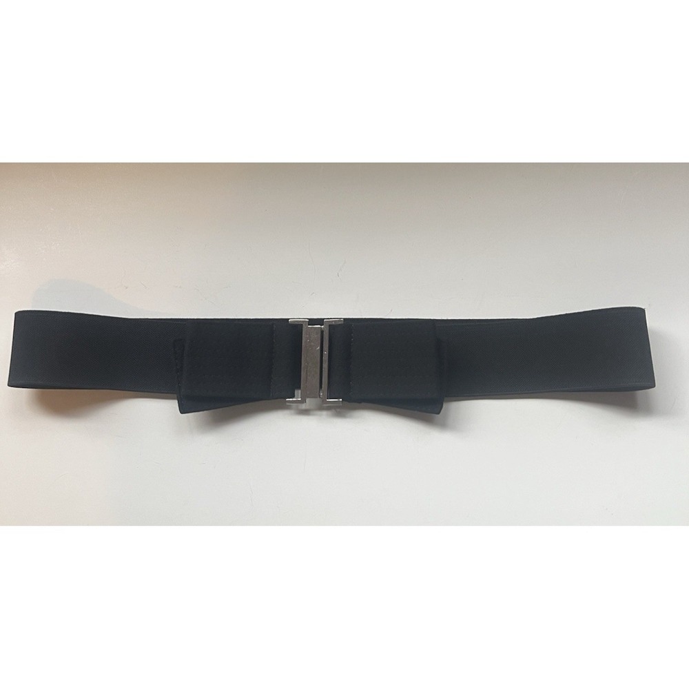 Black Stretchy Wide Bow Belt Size 12